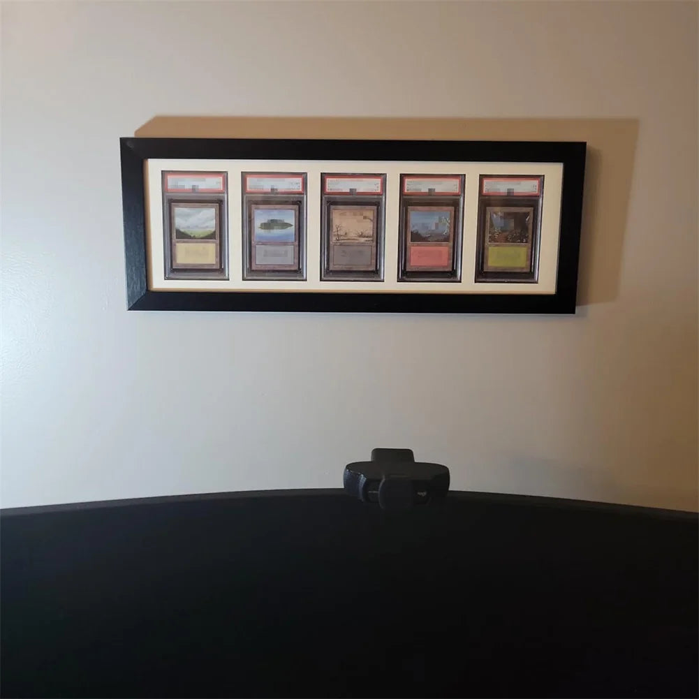 Premium Wooden Display Case Frame: Graded Slabs & Magnetic Bricks