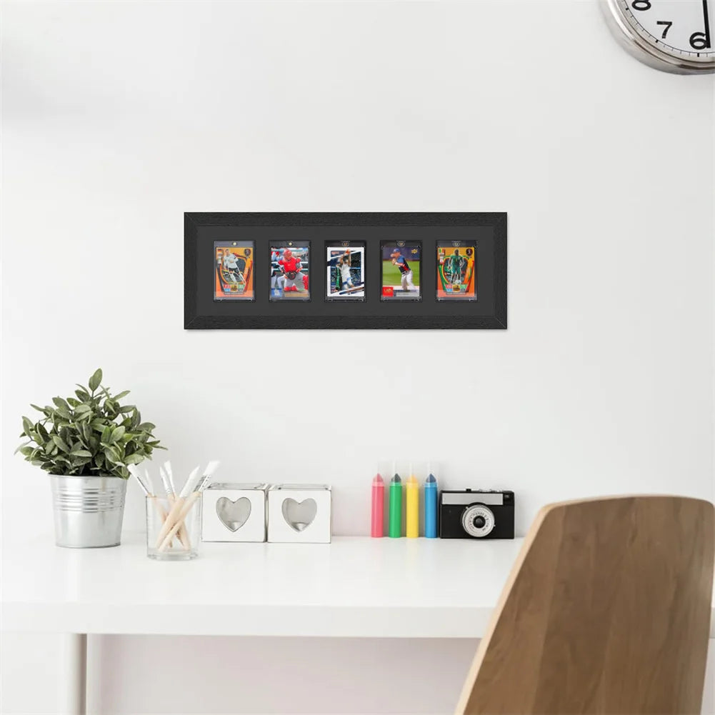Premium Wooden Display Case Frame: Graded Slabs & Magnetic Bricks