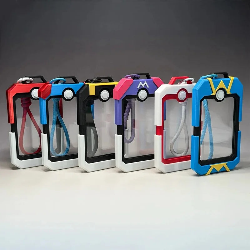 Mini Acrylic Pokémon Card Display Brick: Keychain & Bag Pendant Case