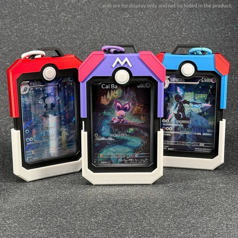 Mini Acrylic Pokémon Card Display Brick: Keychain & Bag Pendant Case