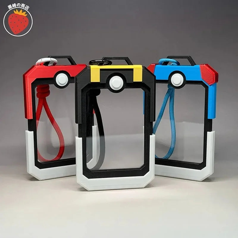 Mini Acrylic Pokémon Card Display Brick: Keychain & Bag Pendant Case
